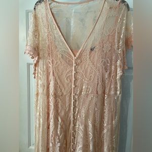 Peach lace slip dress size 4